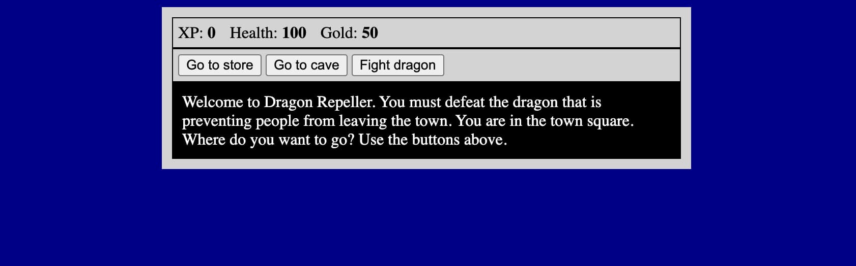 Interactive HTML Game - Dungeon Adventure